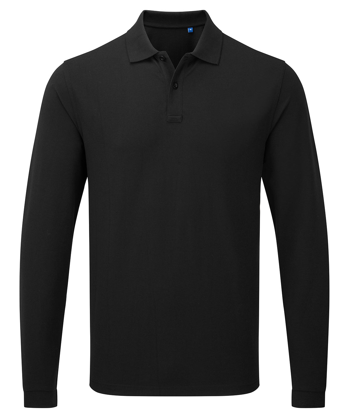 Polos - Hållbar långärmad unisex pikétröja för arbetskläder Black