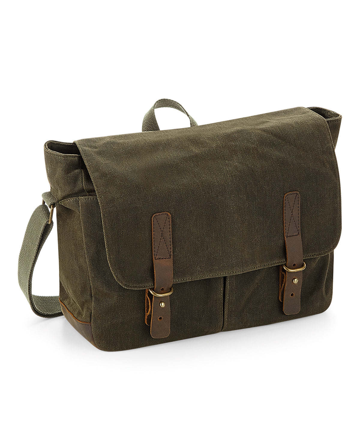 Bags - Heritage vaxad canvas budväska Olive Green One size