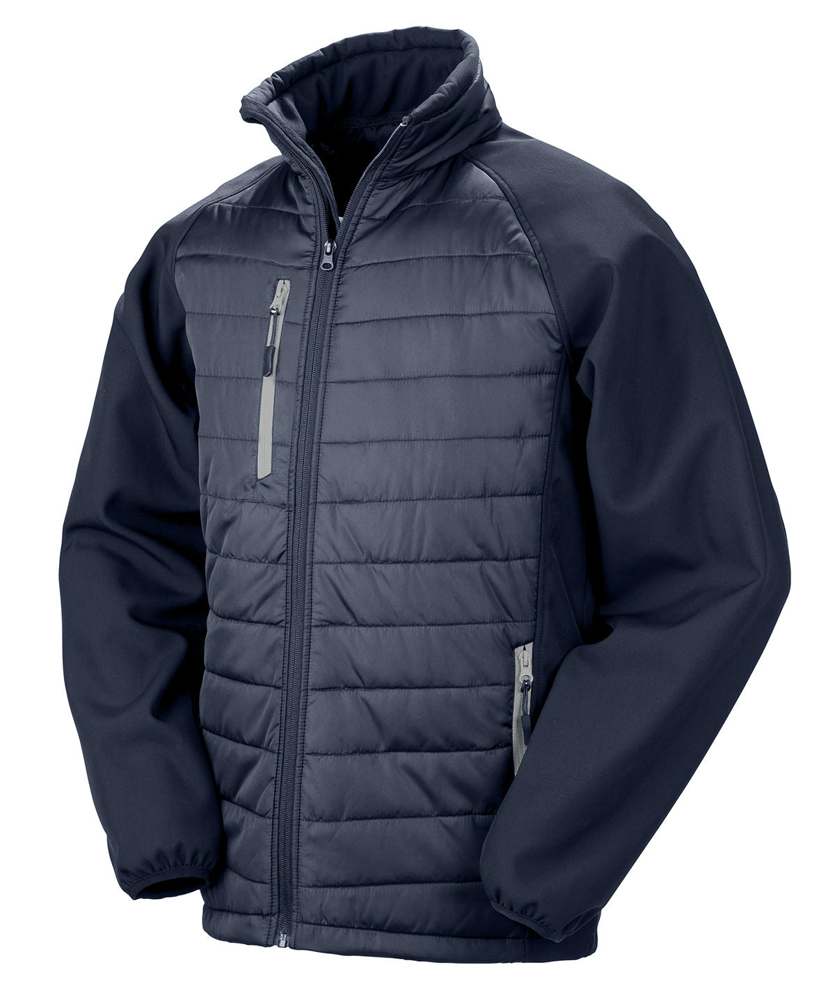 Softshells - Compass vadderad softshelljacka Navy Grey