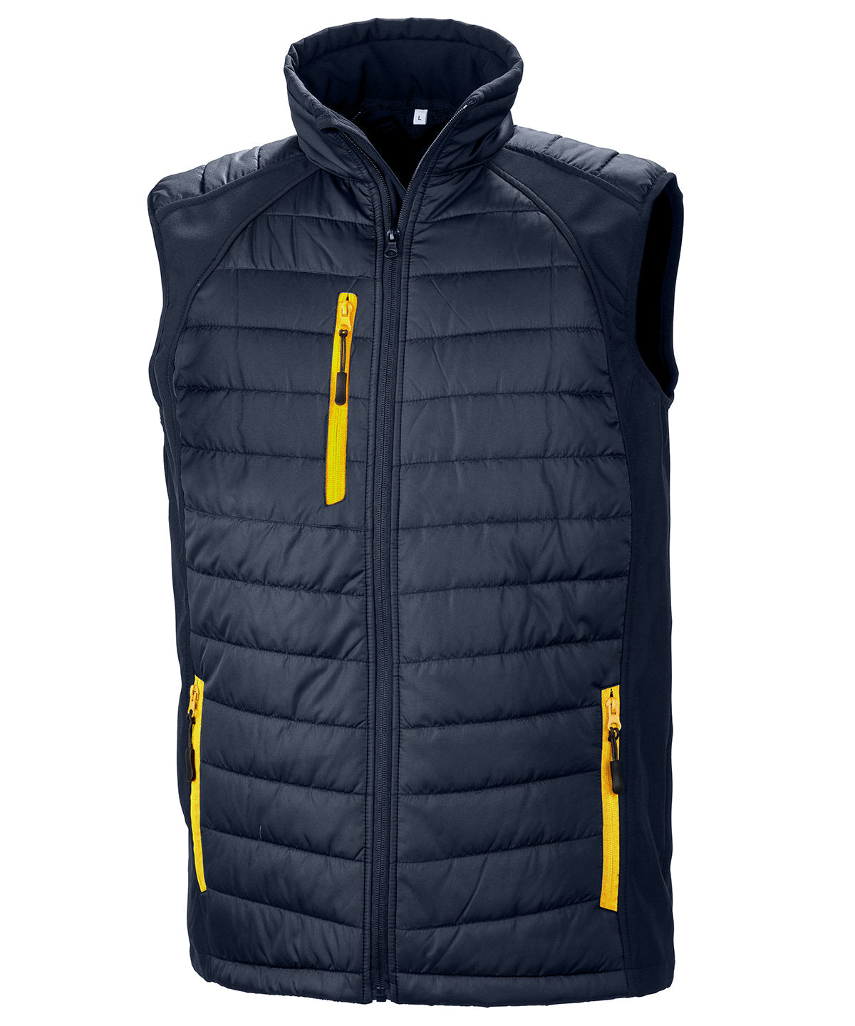 Softshells - Vadderat Softshell-Linne för Herrar Navy Yellow