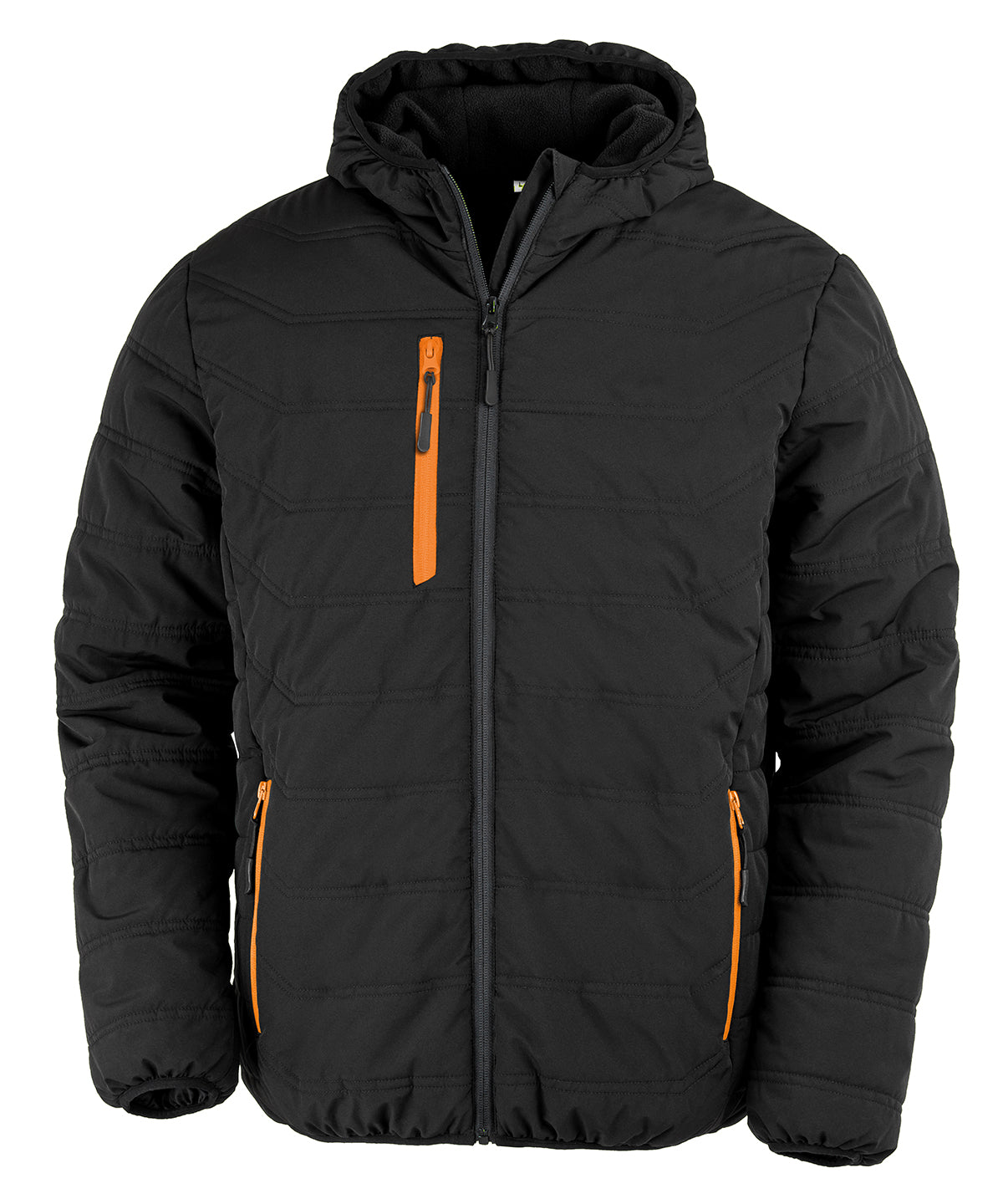 Jackets - Återvunnen Vadderad Vinterjacka Black Orange