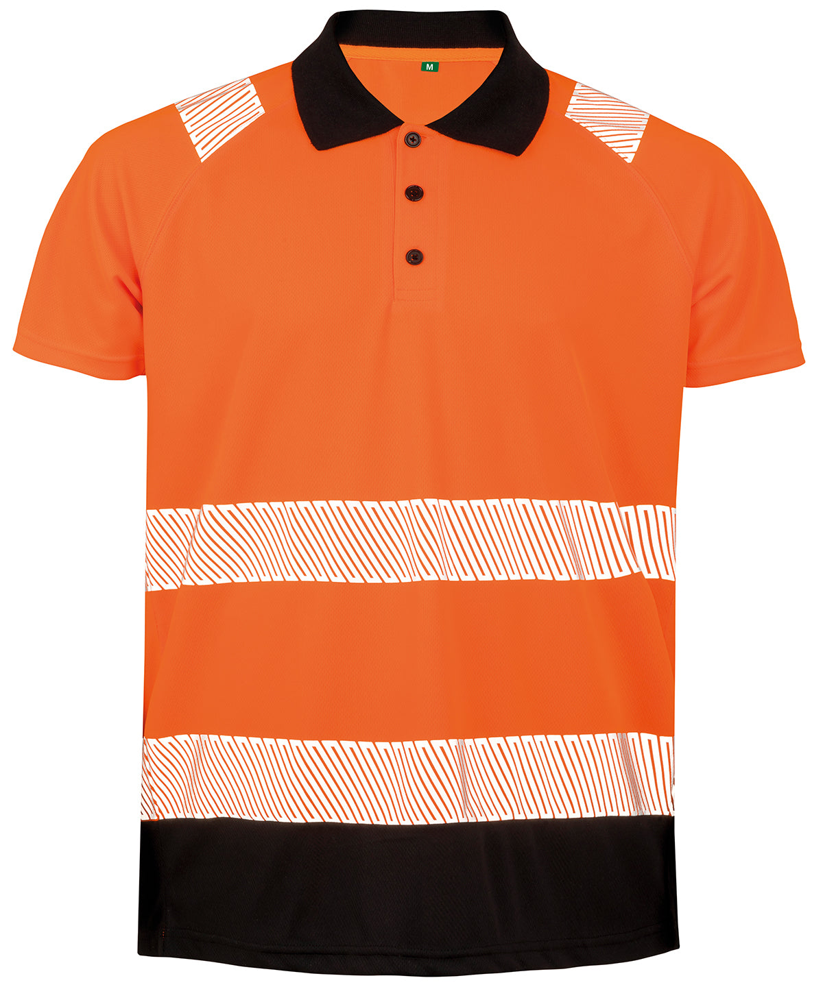 Polos - Återvunnen säkerhetspiké för dam och herr Fluorescent Orange Black