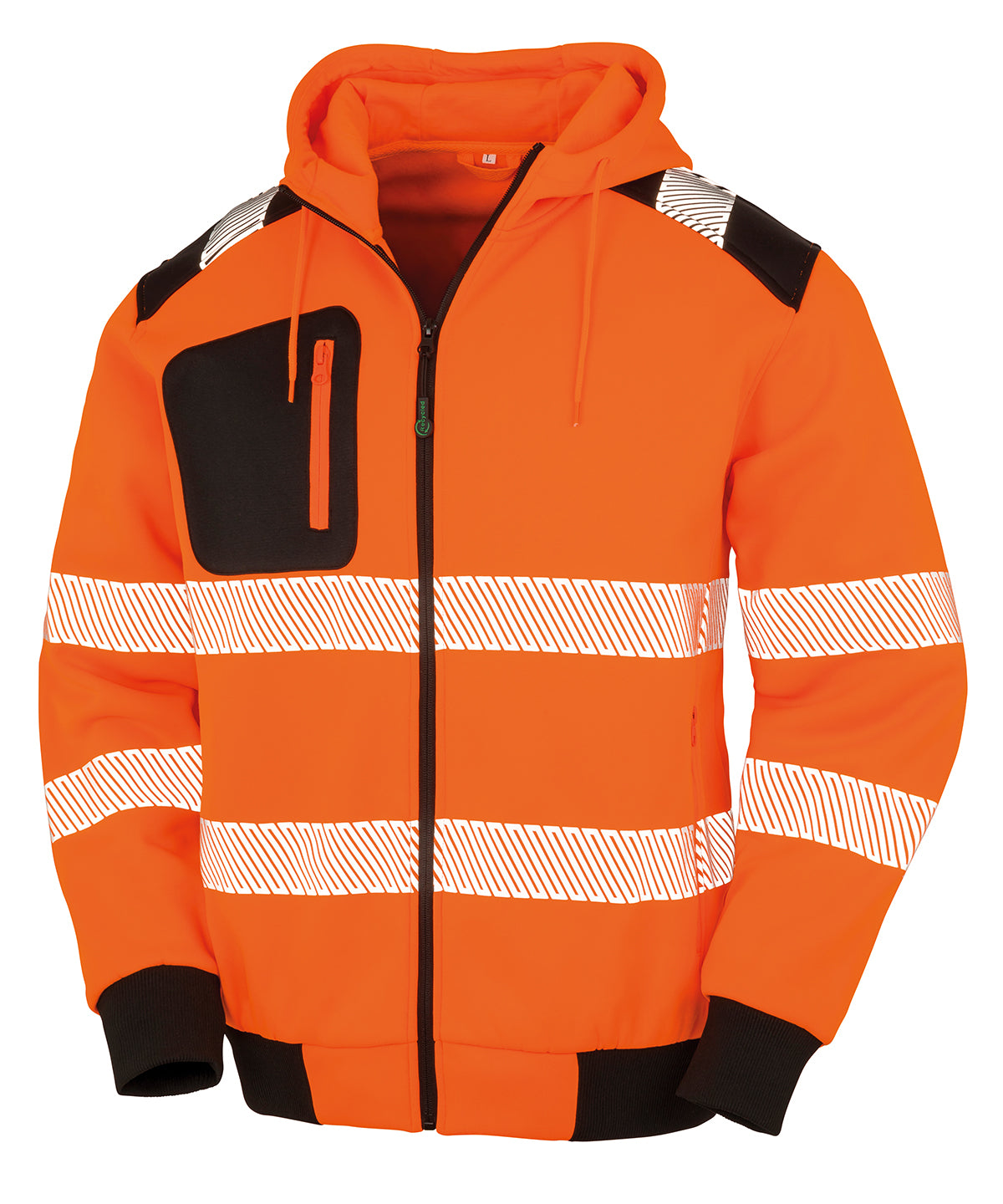 Hoodies - Reflexhuvtröja Fluorescent Orange Black