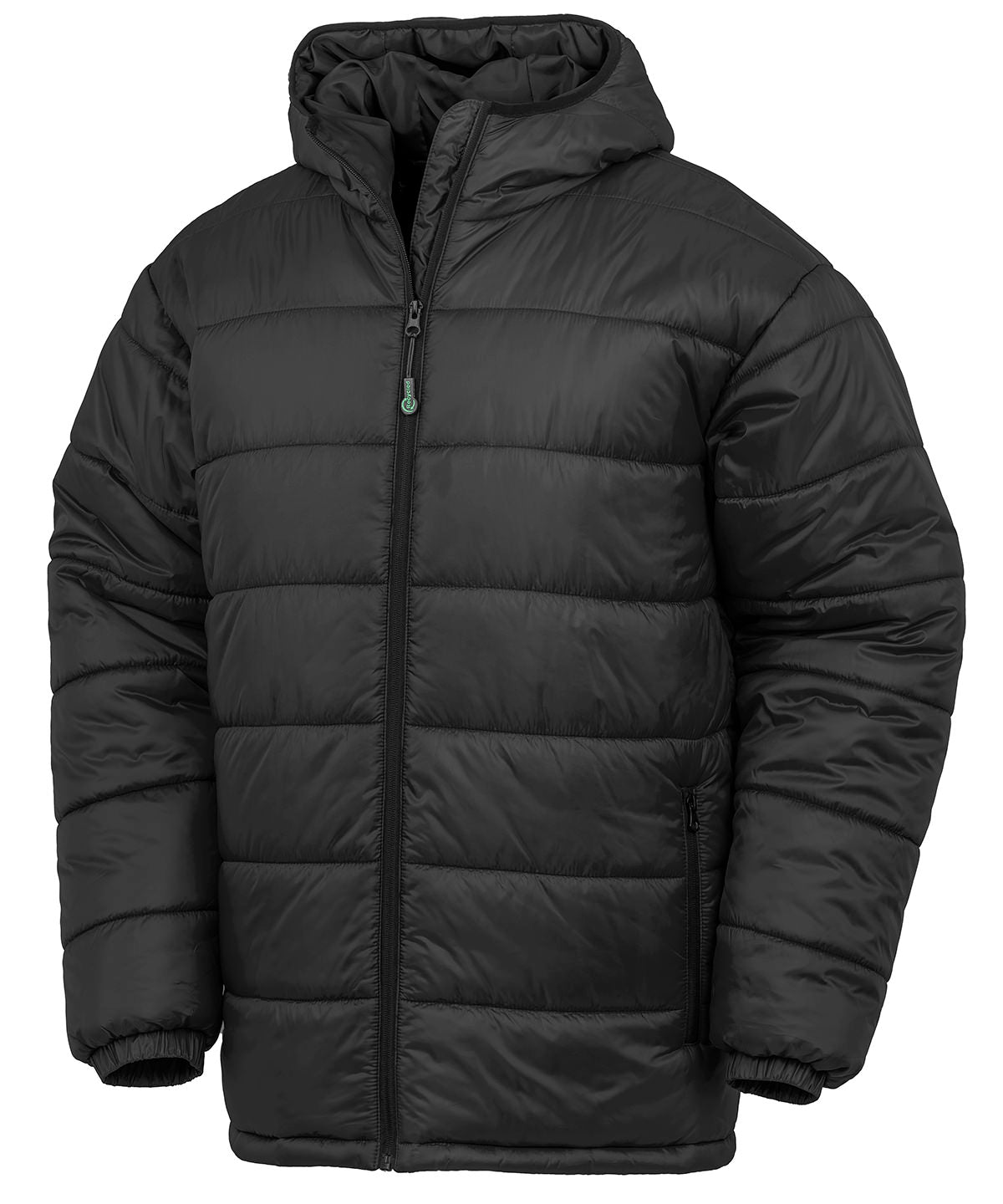 Jackets - Återvunnen Vadderad Parka med Huvud Black