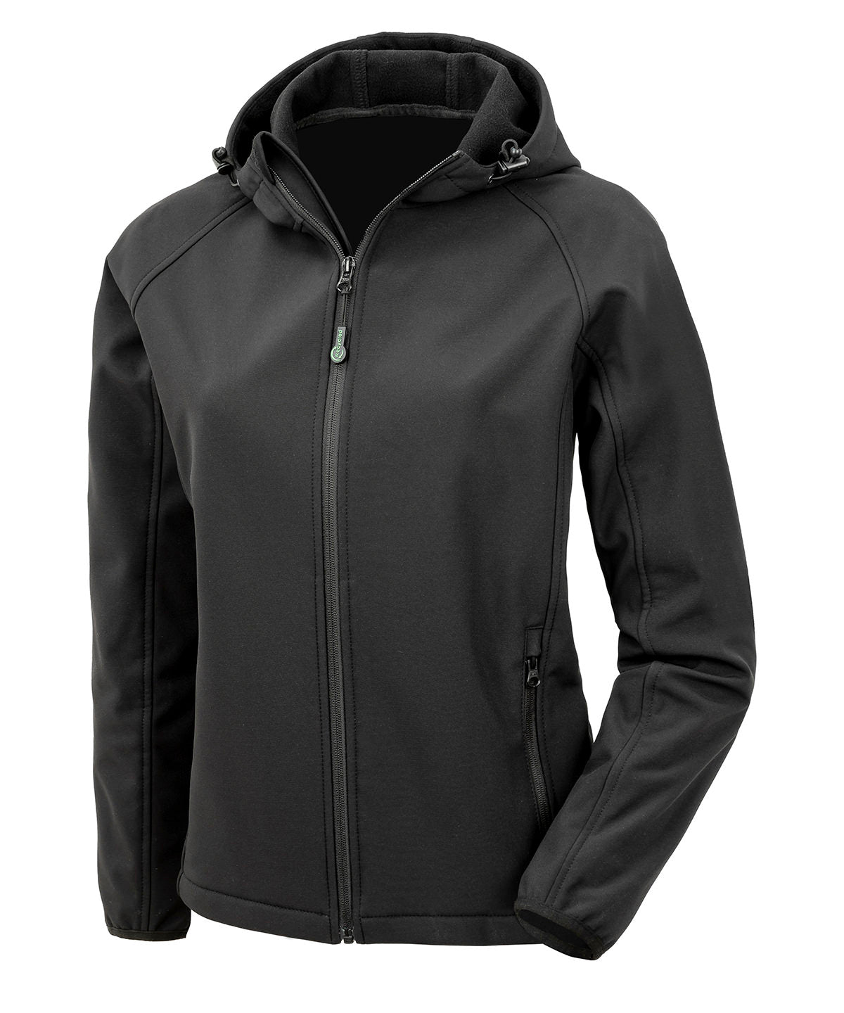 Softshells - Återvunnen 3-lagers dam-hoodie i softshell Black