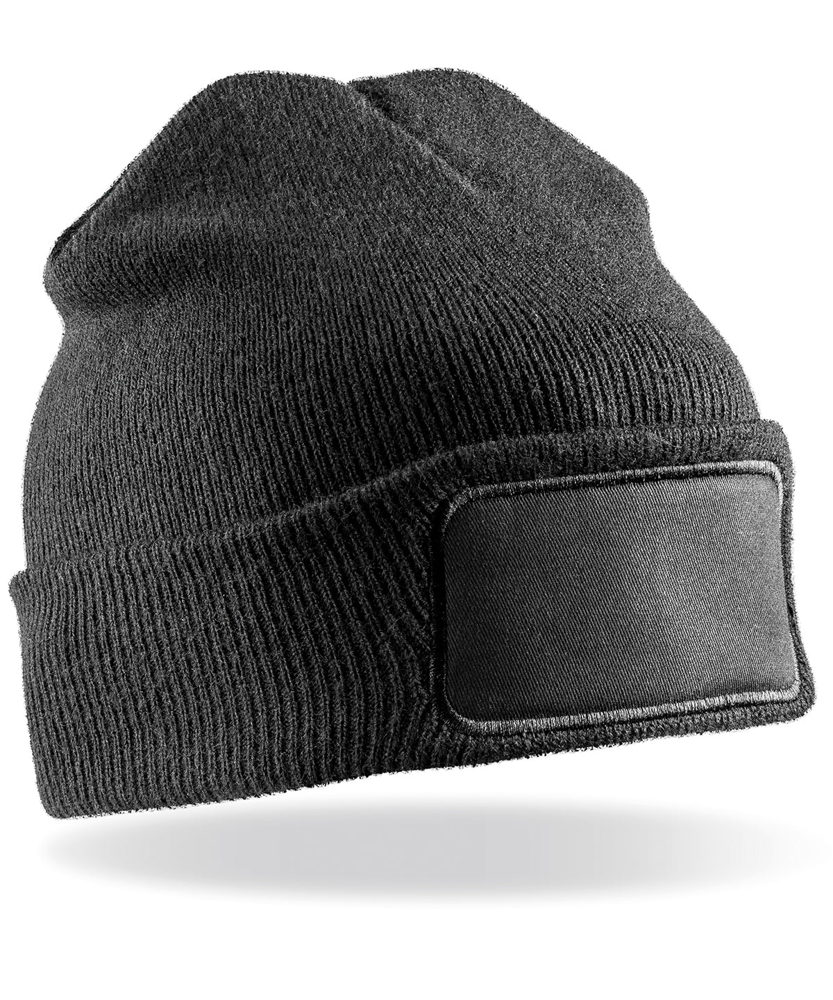 Beanies - Återvunnen Dubbelstickad Beanie Black One size