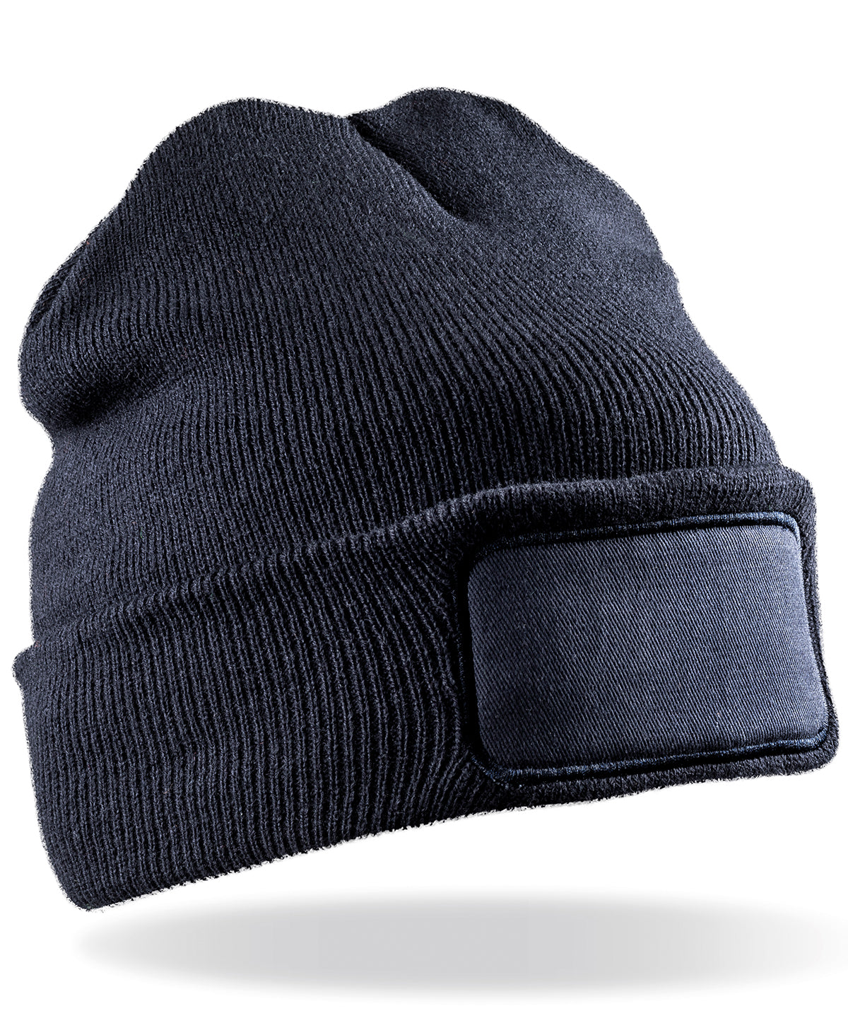 Beanies - Återvunnen Dubbelstickad Beanie Navy One size