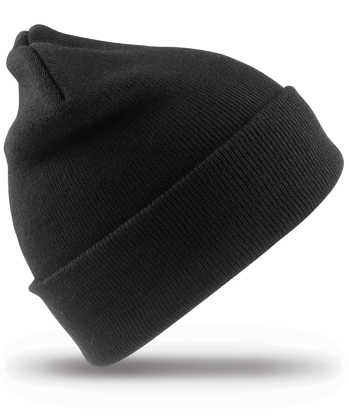 Beanies - Återvunnen Ullig Skidmössa Black One size