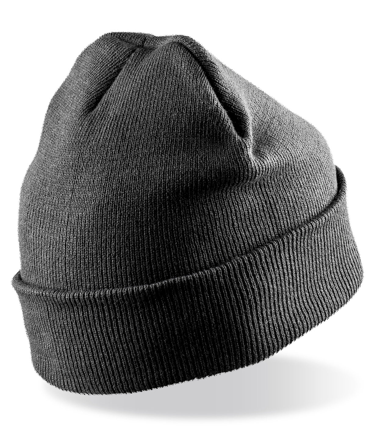 Beanies - Återvunnen Ullig Skidmössa Charcoal Grey One Size