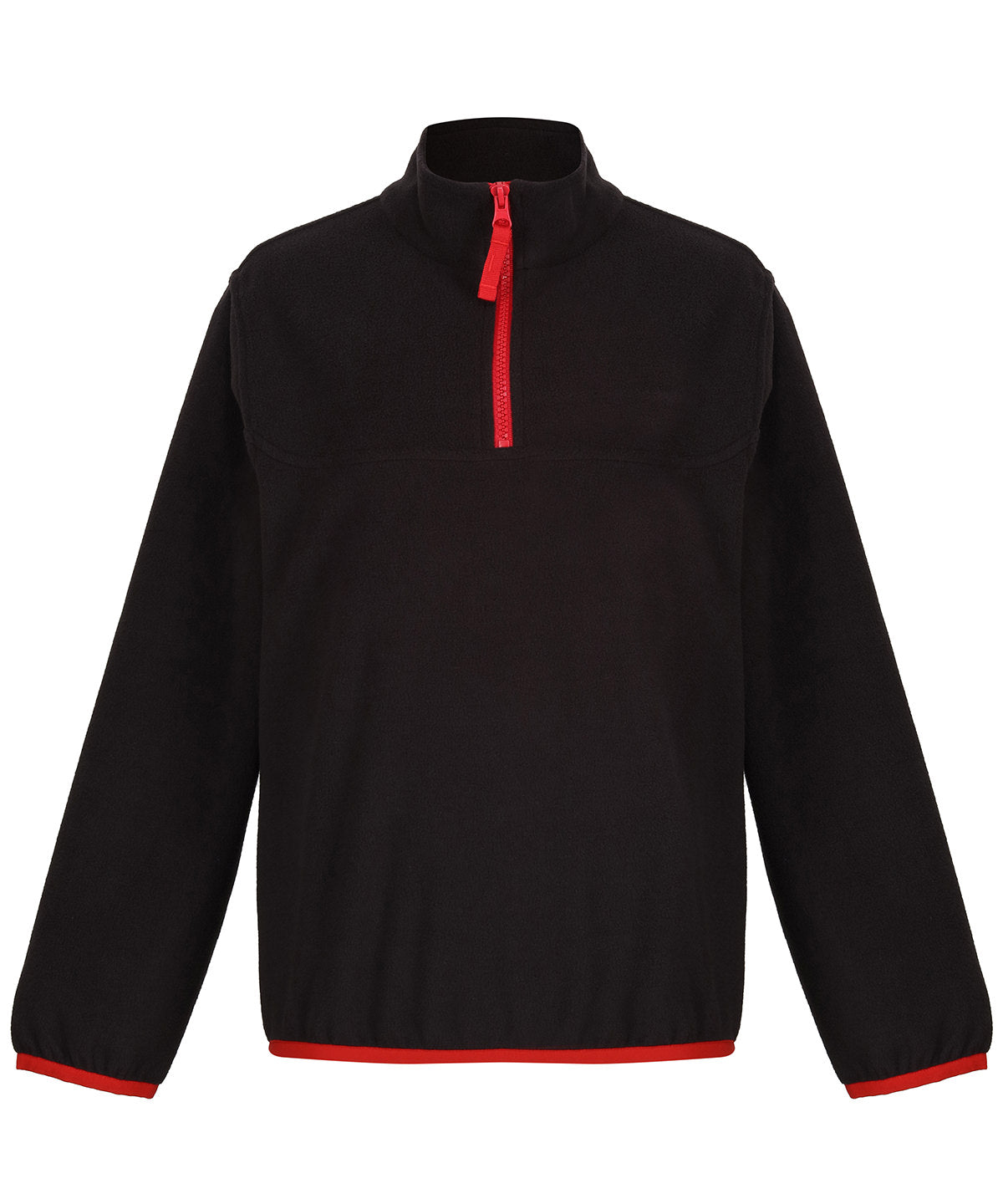 Fleece - Barnens Halvdraget Mikrofleece Black Classic Red