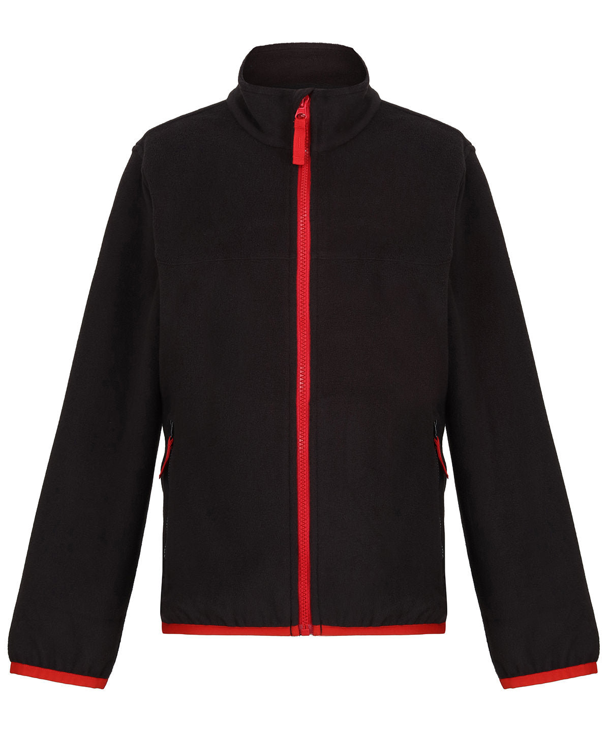 Fleece - Barnens Full-Zip Microfleece Black Classic Red