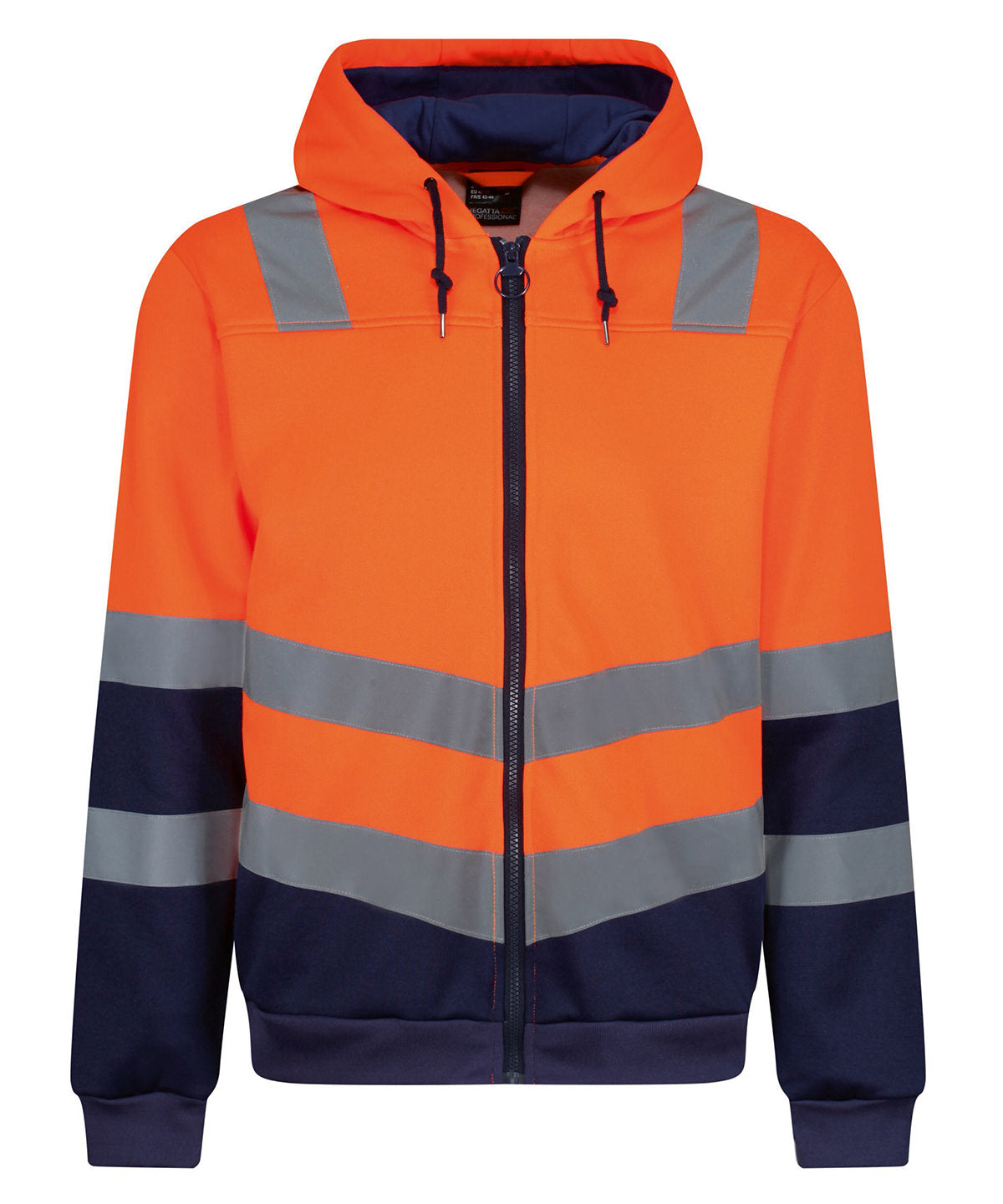 Hoodies - Pro hi-vis full zip hoodie Orange Navy