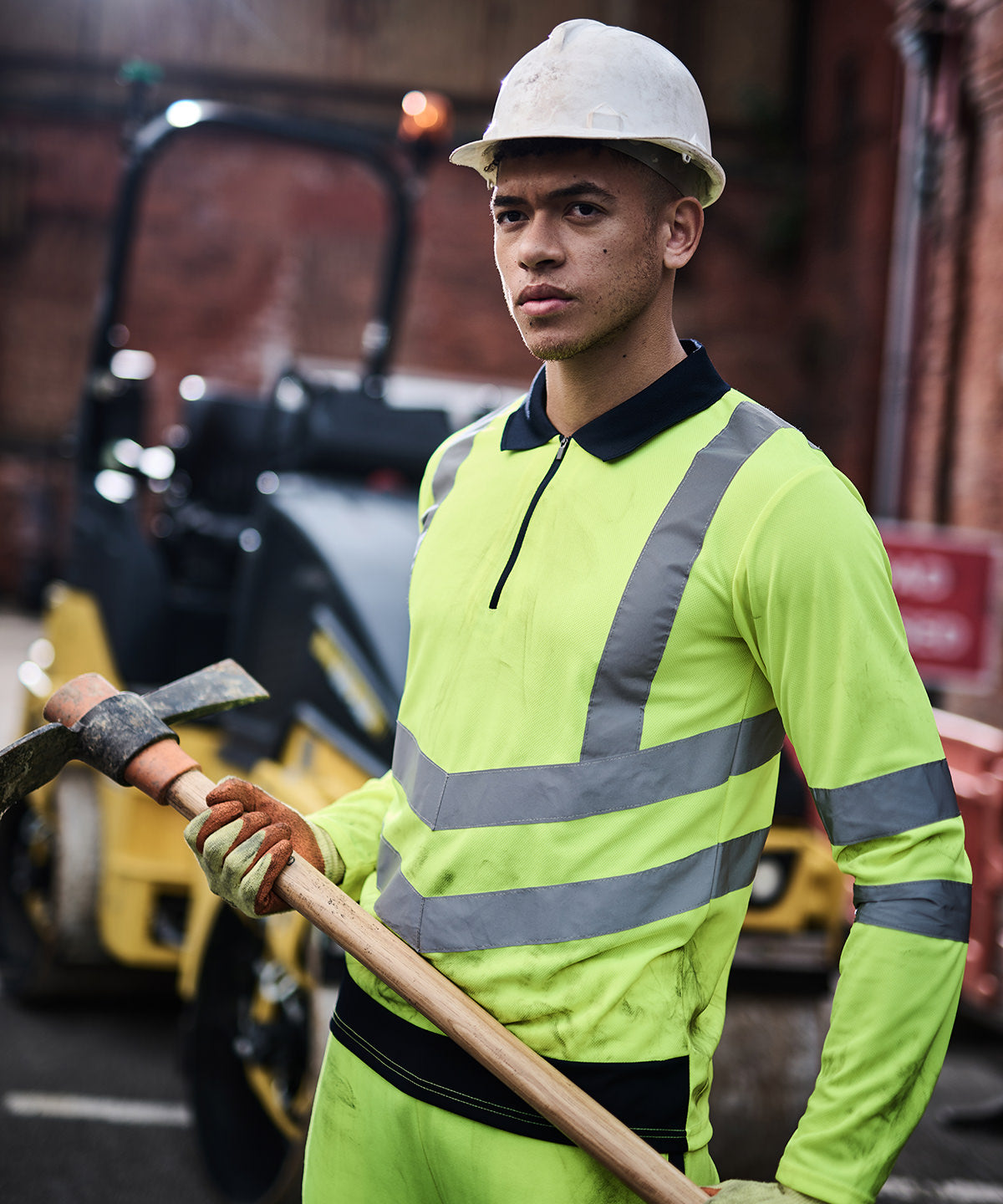 Polos - Hi-vis Långärmad Pikétröja för Vuxna