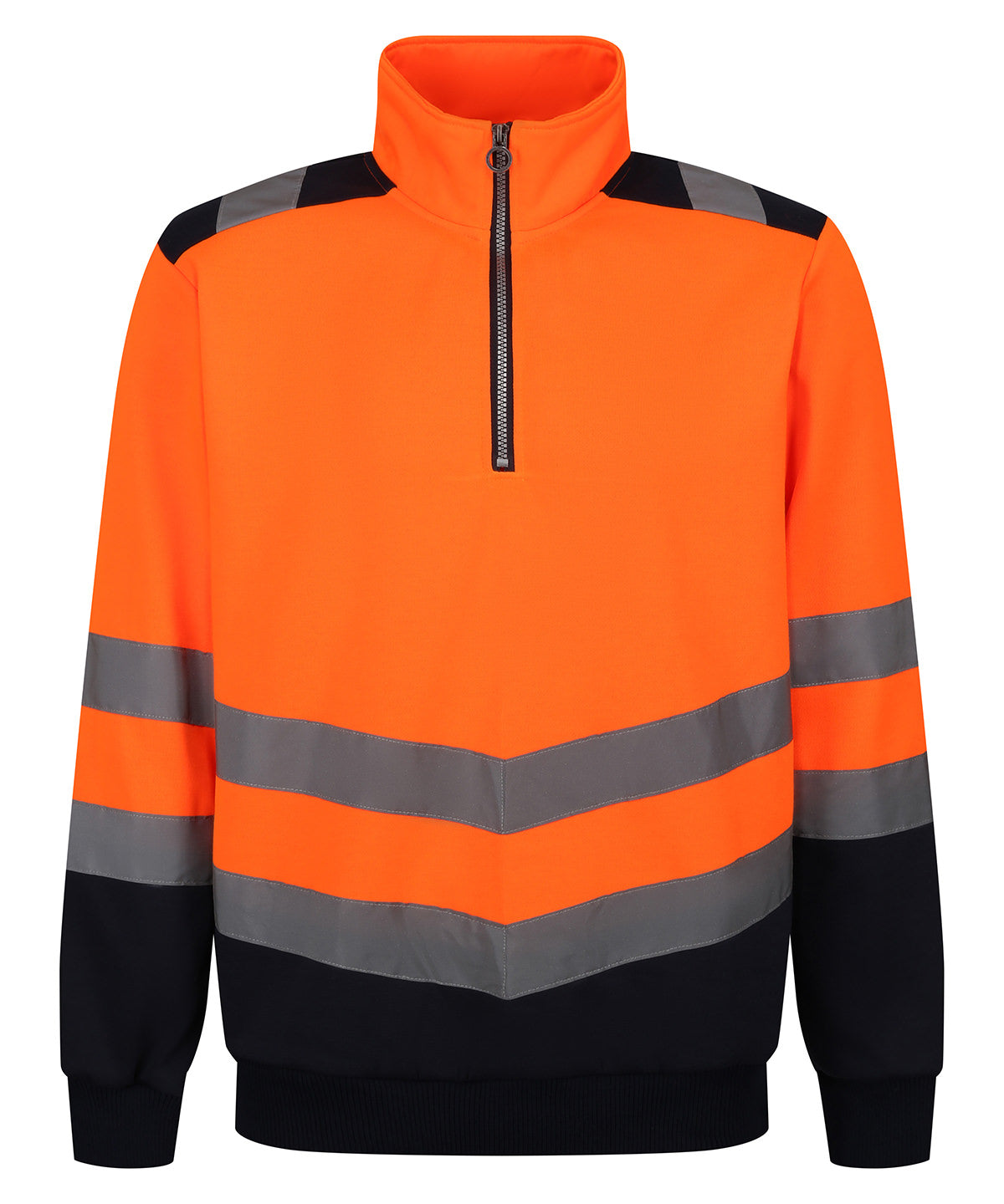 Sweatshirts - Skyddande och Hållbar Pro Hi-Vis 1/4-Dragkedja Sweatshirt Orange Navy