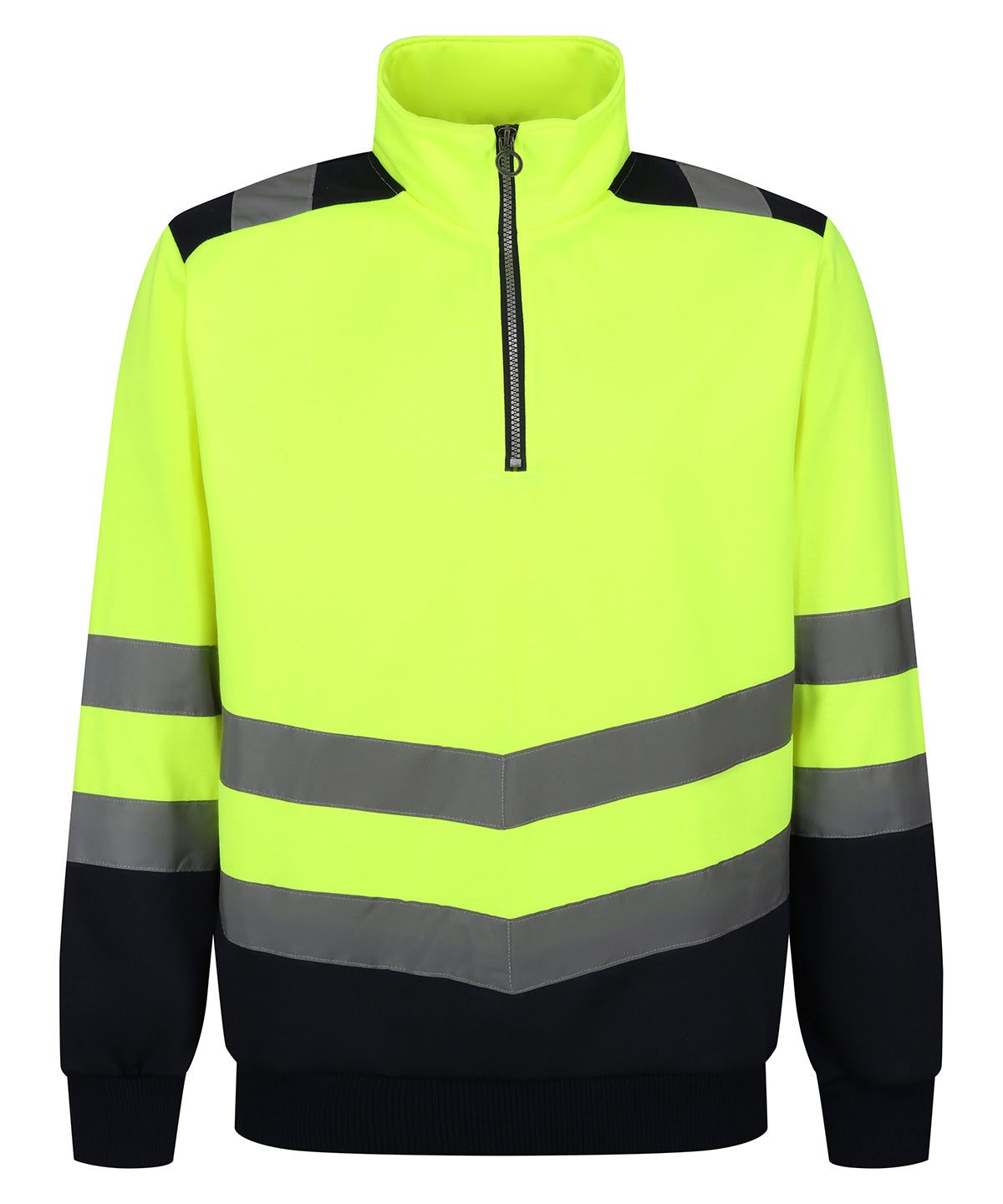 Sweatshirts - Skyddande och Hållbar Pro Hi-Vis 1/4-Dragkedja Sweatshirt Yellow Navy