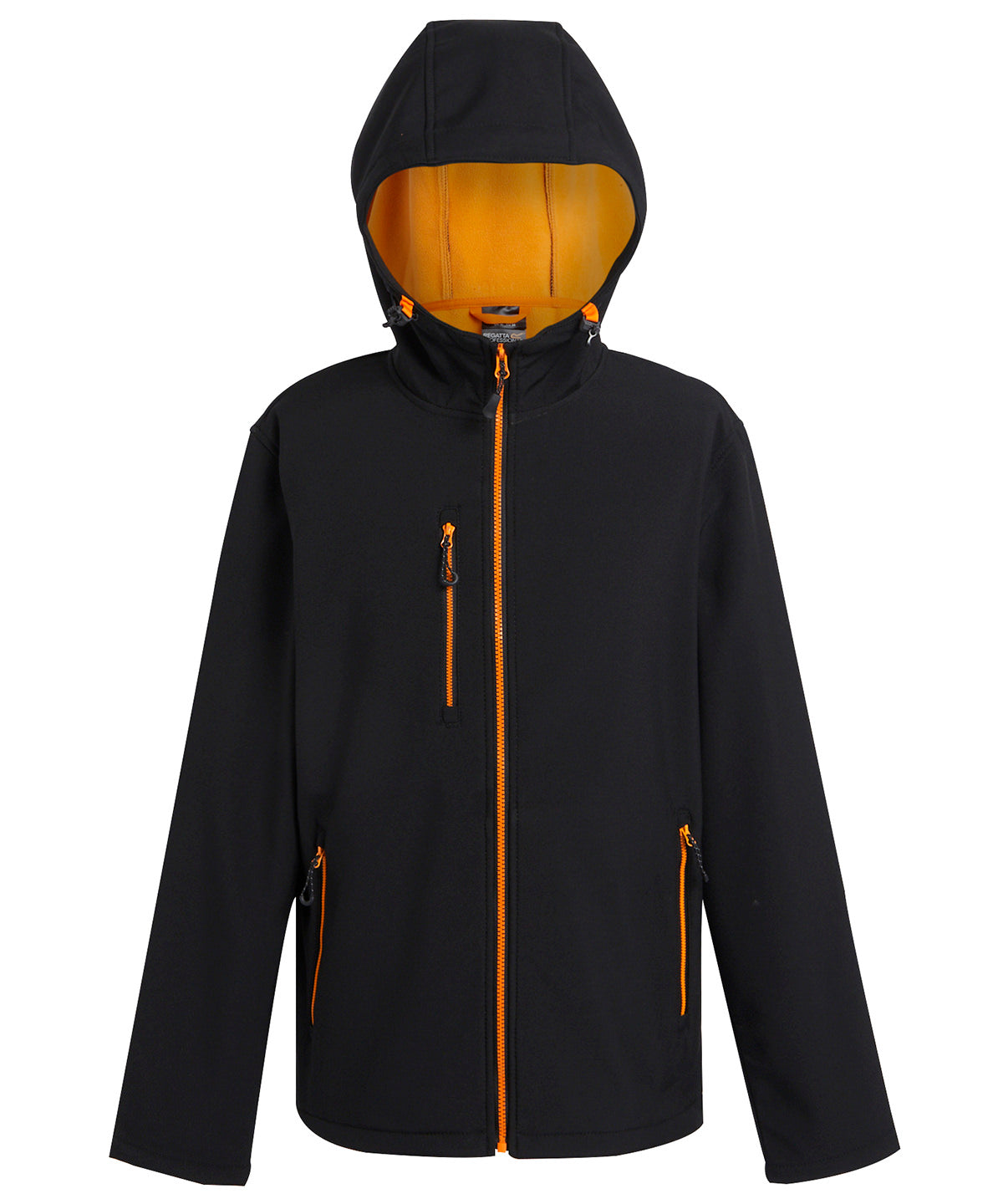 Softshells - Navigate softshelljacka med huva – komfort i två lager Black Orange Pop