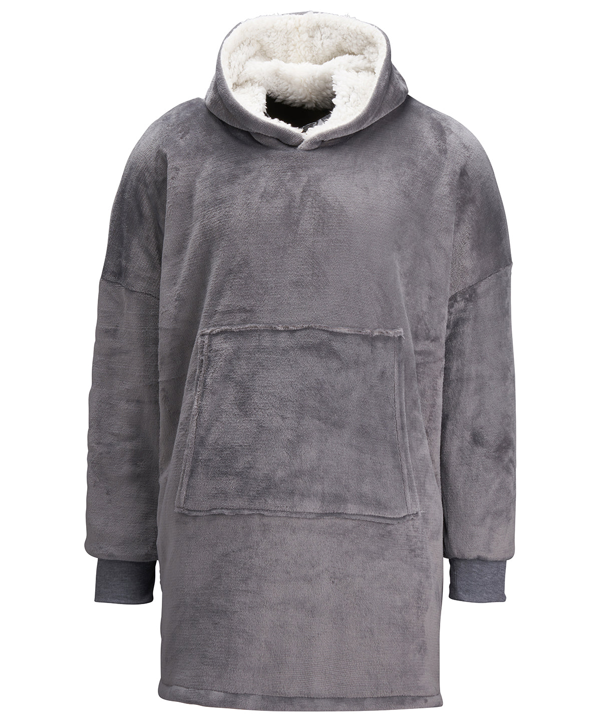 Hoodies - Mysig och Reversibel Sherpa Hoodie Grey One size