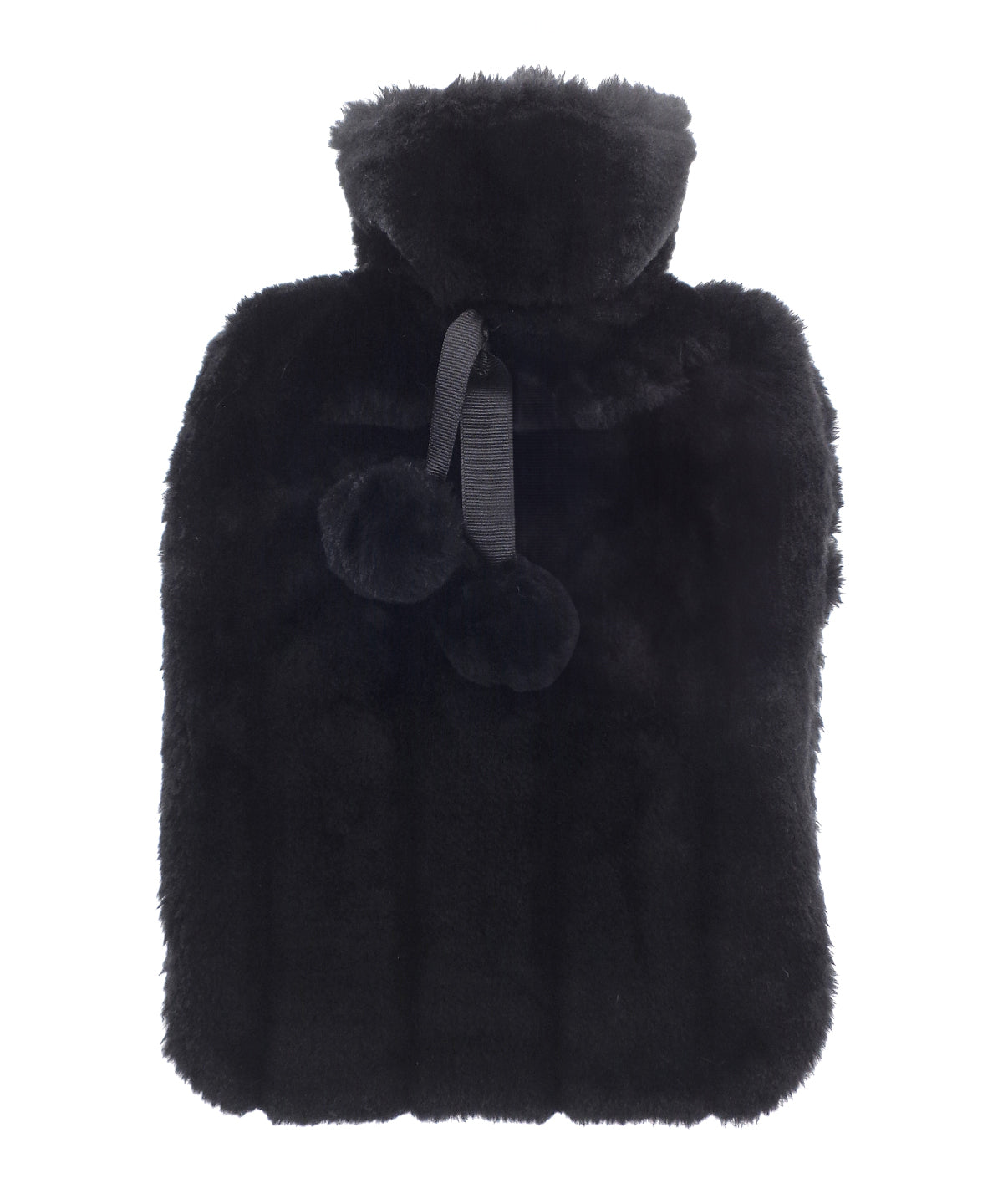 Hot Water Bottle Covers - Fejkpäls varmvattenflaska – stil och funktionalitet Black 2 Litre