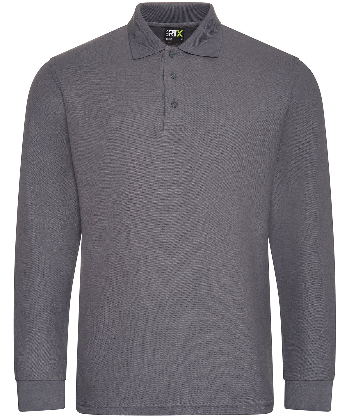 Polos - Pro Långärmad Pikétröja för Herrar Solid Grey