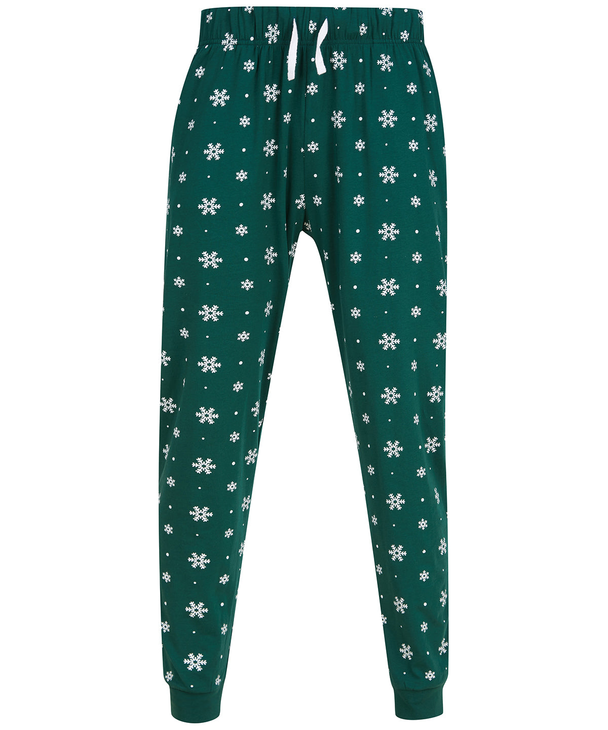 Loungewear Bottoms - Loungebyxor med Snöflingemönster Bottle White Snowflakes