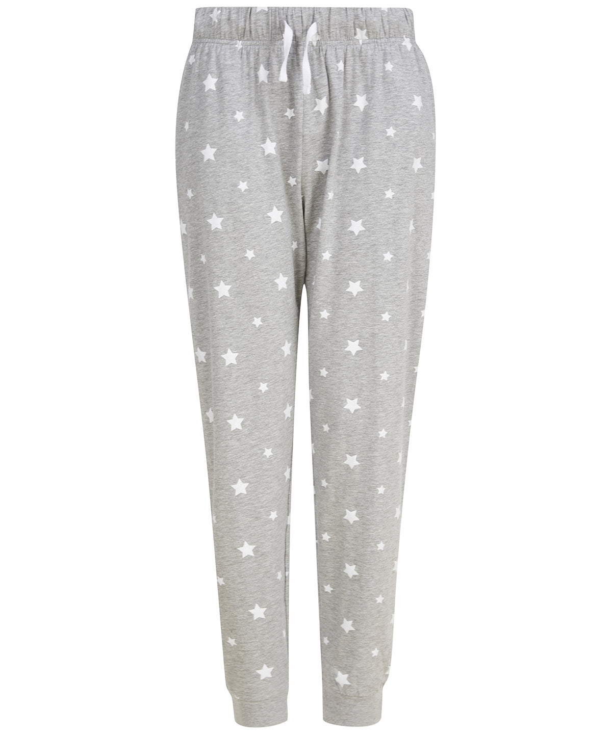 Loungewear Bottoms - Loungebyxor med Snöflingemönster Heather Grey White Stars