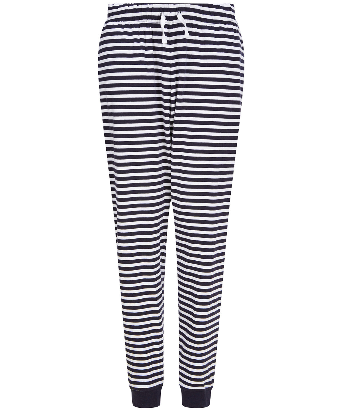 Loungewear Bottoms - Loungebyxor med Snöflingemönster Navy White Stripes