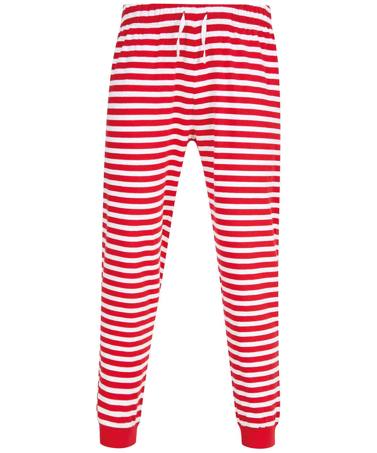 Loungewear Bottoms - Loungebyxor med Snöflingemönster Red White Stripes