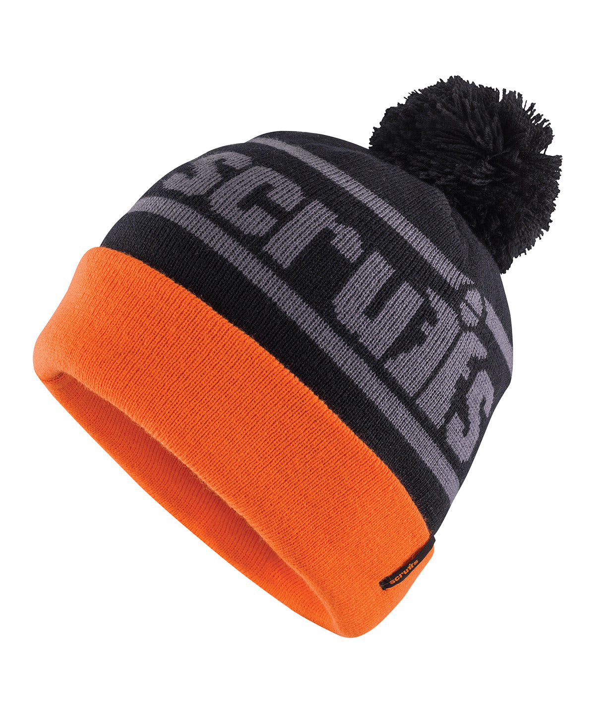 Beanies - Handstickad Bobblehätta Black Orange One size