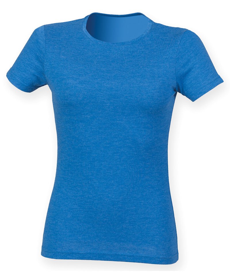 T-Shirts - Dam Triblend T-shirt Blue Triblend