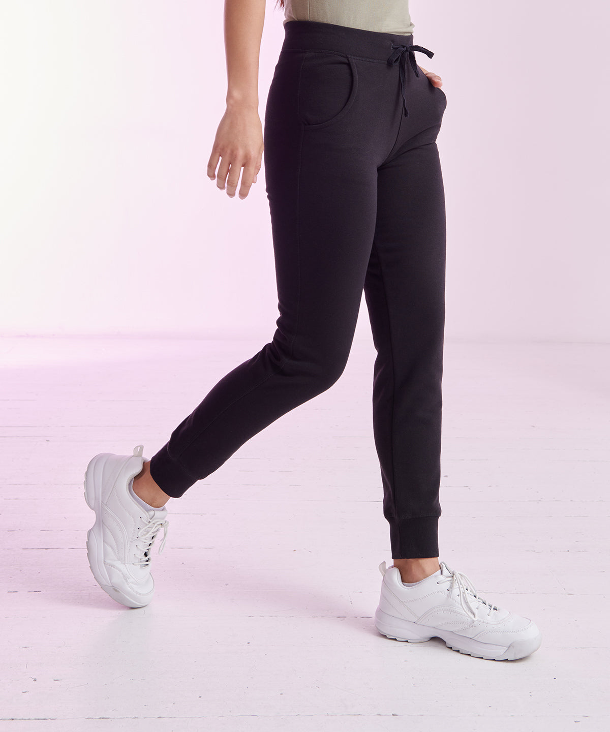 Sweatpants - Stilrena Damjoggers med Ribbade Muddar