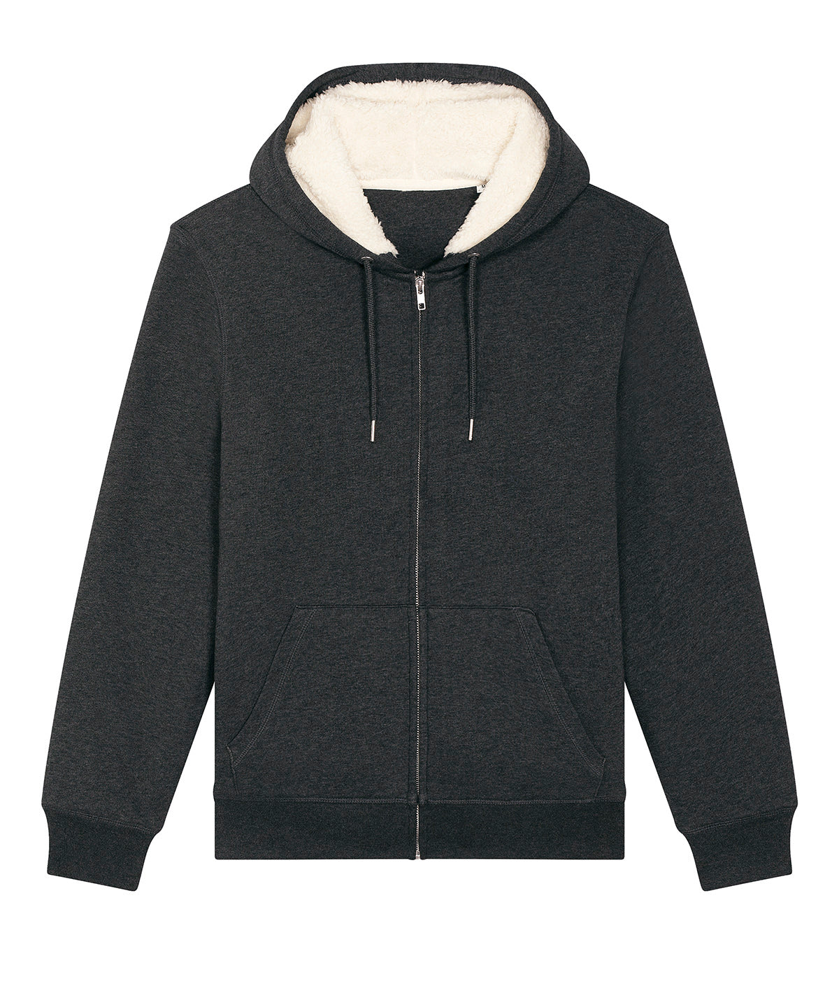 Hoodies - Unisex Hygger Sherpa Zip-Through Sweatshirt Dark Heather Grey