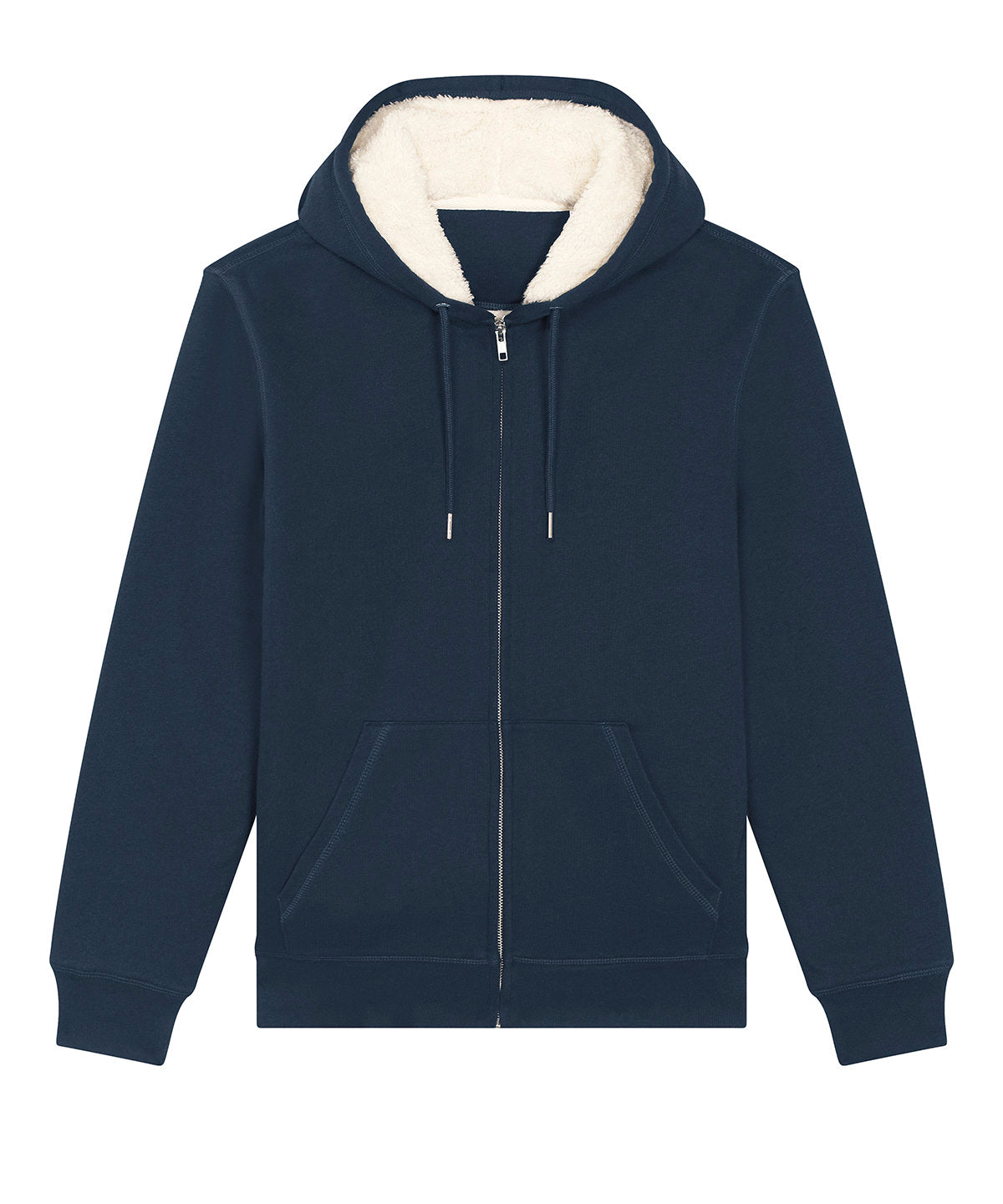 Hoodies - Unisex Hygger Sherpa Zip-Through Sweatshirt French Navy