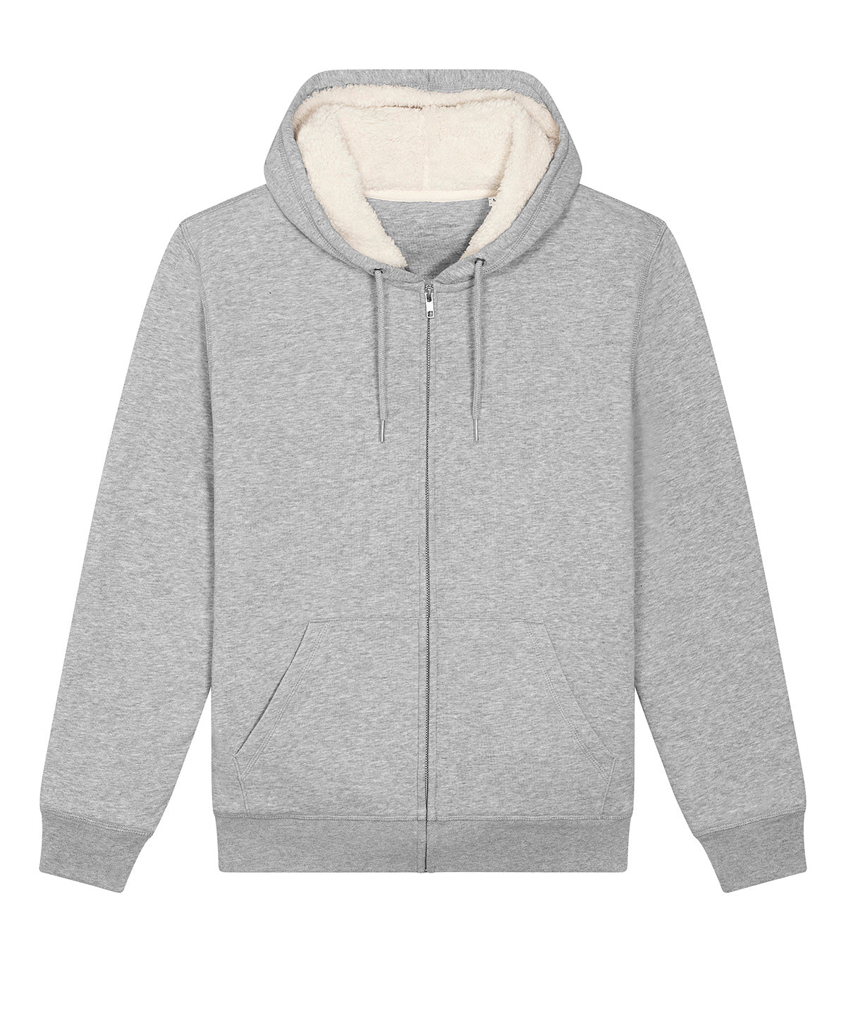 Hoodies - Unisex Hygger Sherpa Zip-Through Sweatshirt Heather Grey