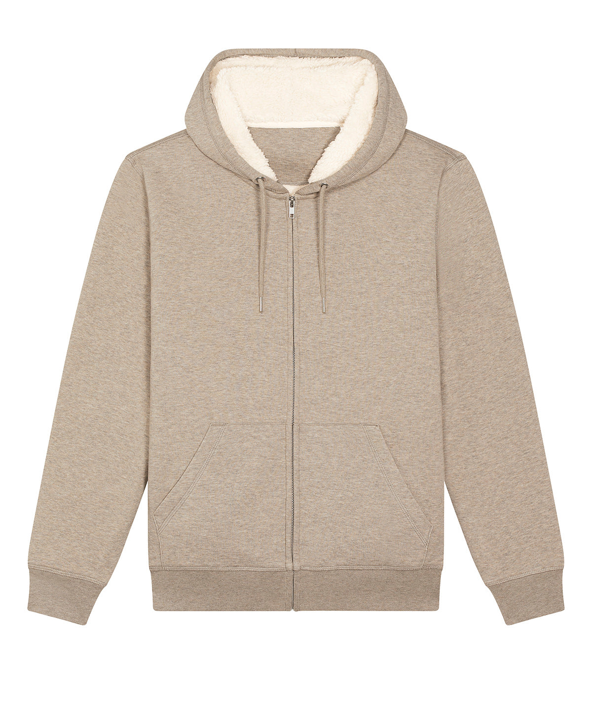 Hoodies - Unisex Hygger Sherpa Zip-Through Sweatshirt Heather Sand