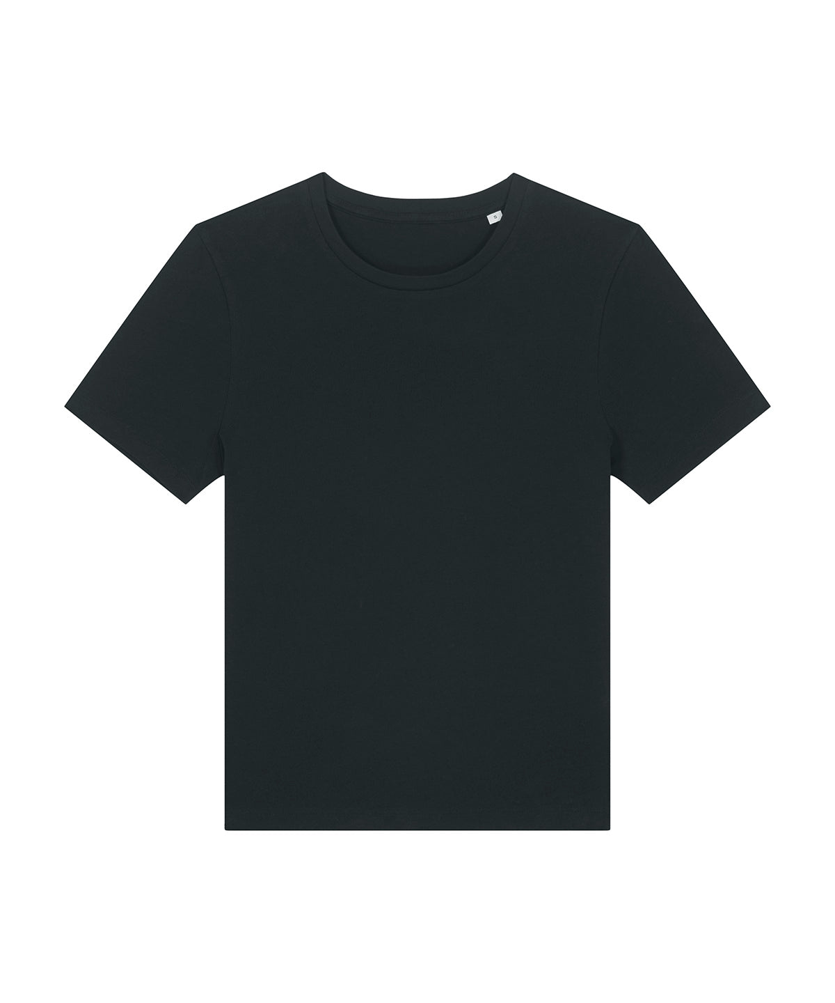 T-Shirts - Dam Stella Ella Figursydd T-shirt i Ekologisk Bomull Black