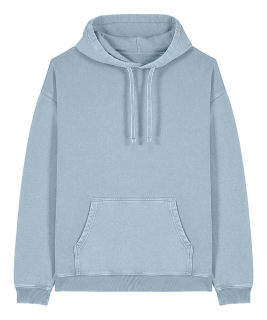 Hoodies - Oversized Hoodie Garment Dyed Blue Stone