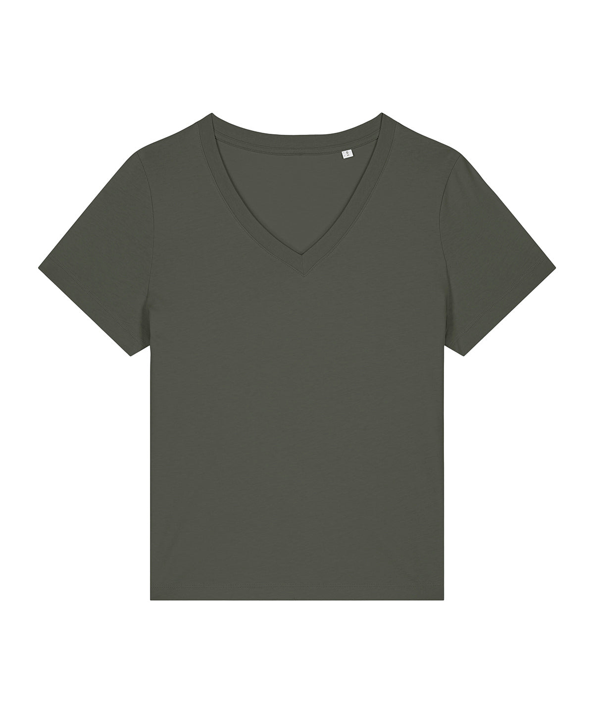 T-Shirts - Dam Stella Isla V-ringad T-shirt i Ekologisk Bomull Khaki