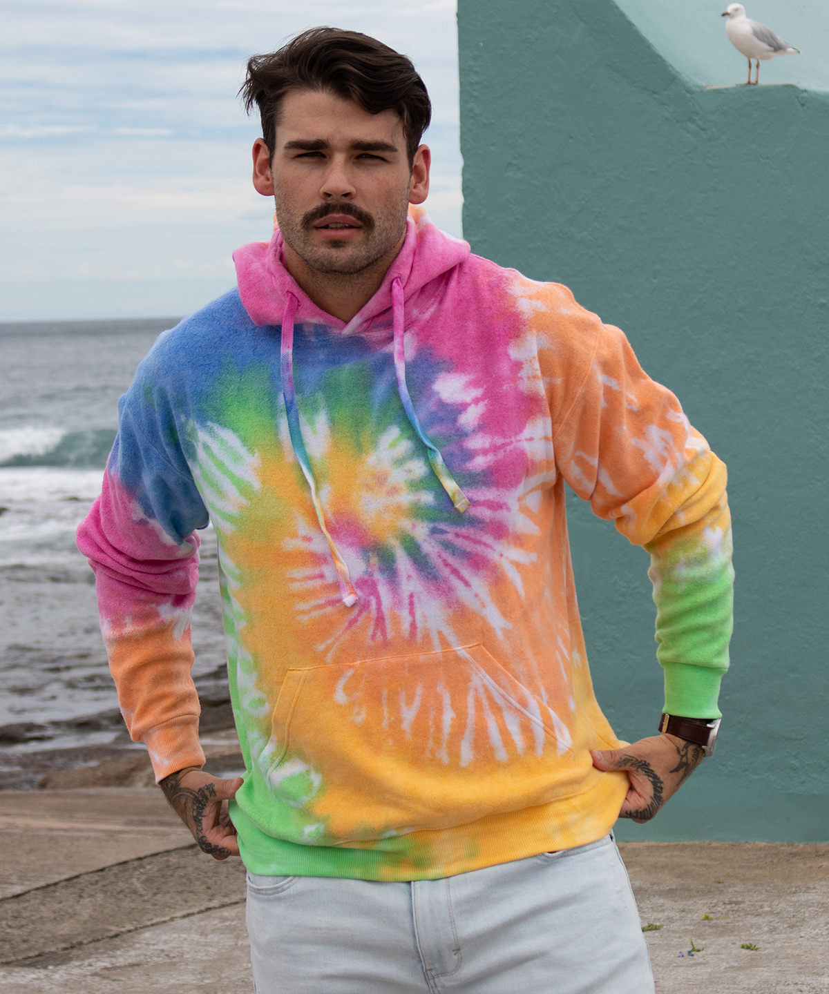 Hoodies - Regnbåge Tie-Dye Hoodie