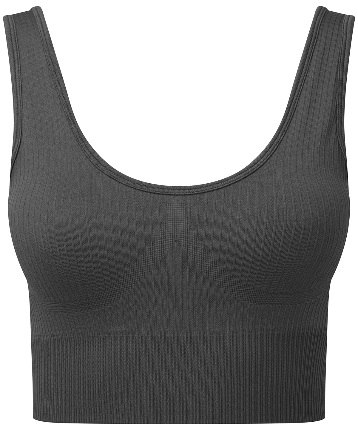 Bras - TriDri® Ribbade Sömlösa Sport-BH för Damer Charcoal