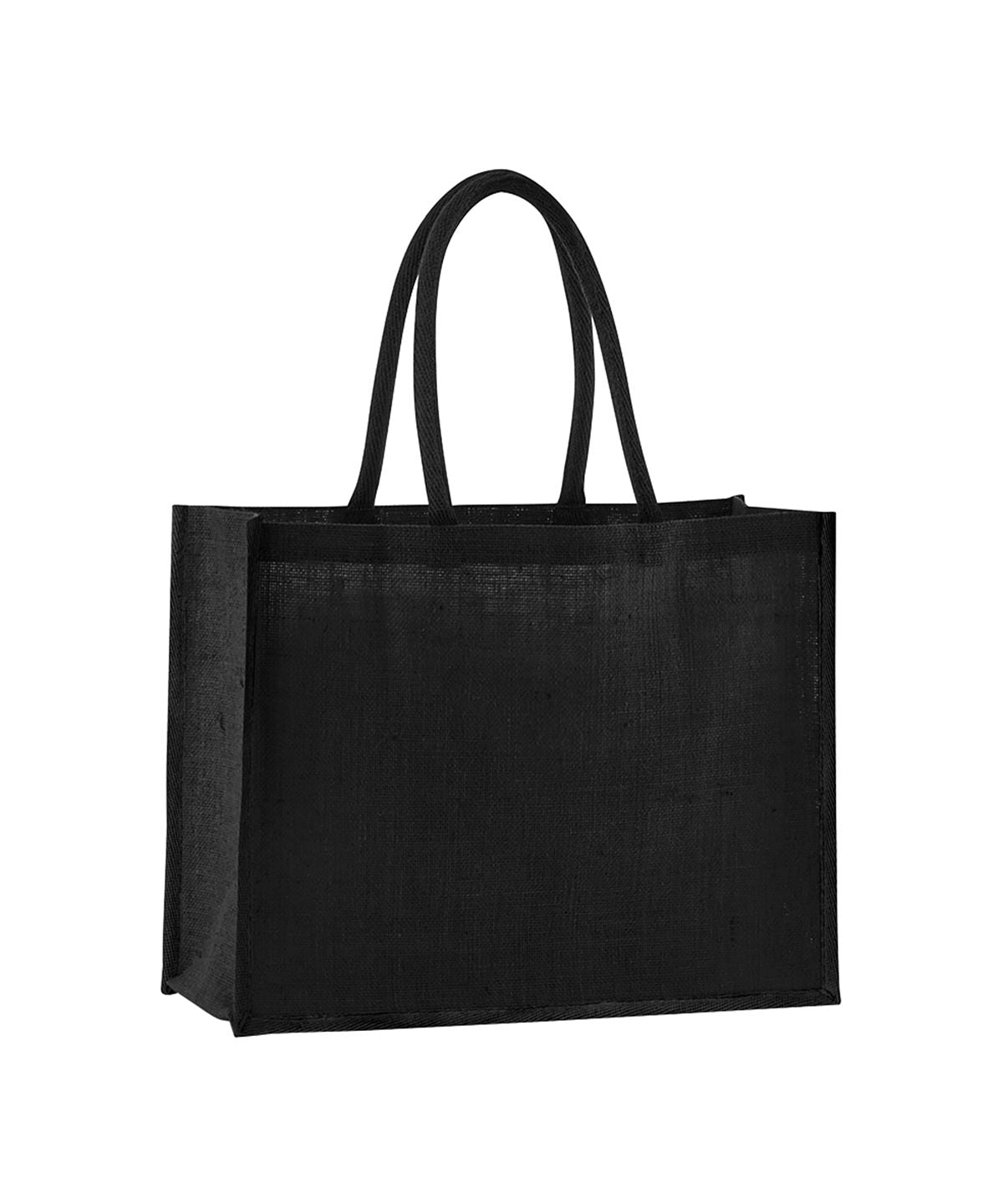 Bags - Klassisk Shopper i Naturlig Stärkt Jute Black Black One size