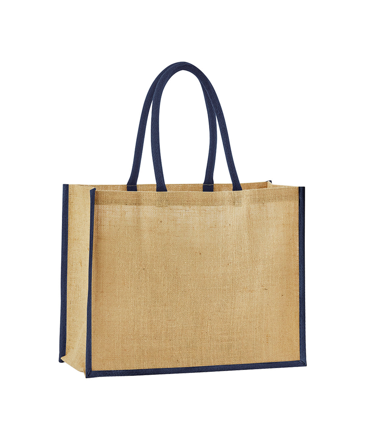 Bags - Klassisk Shopper i Naturlig Stärkt Jute Natural Navy One size