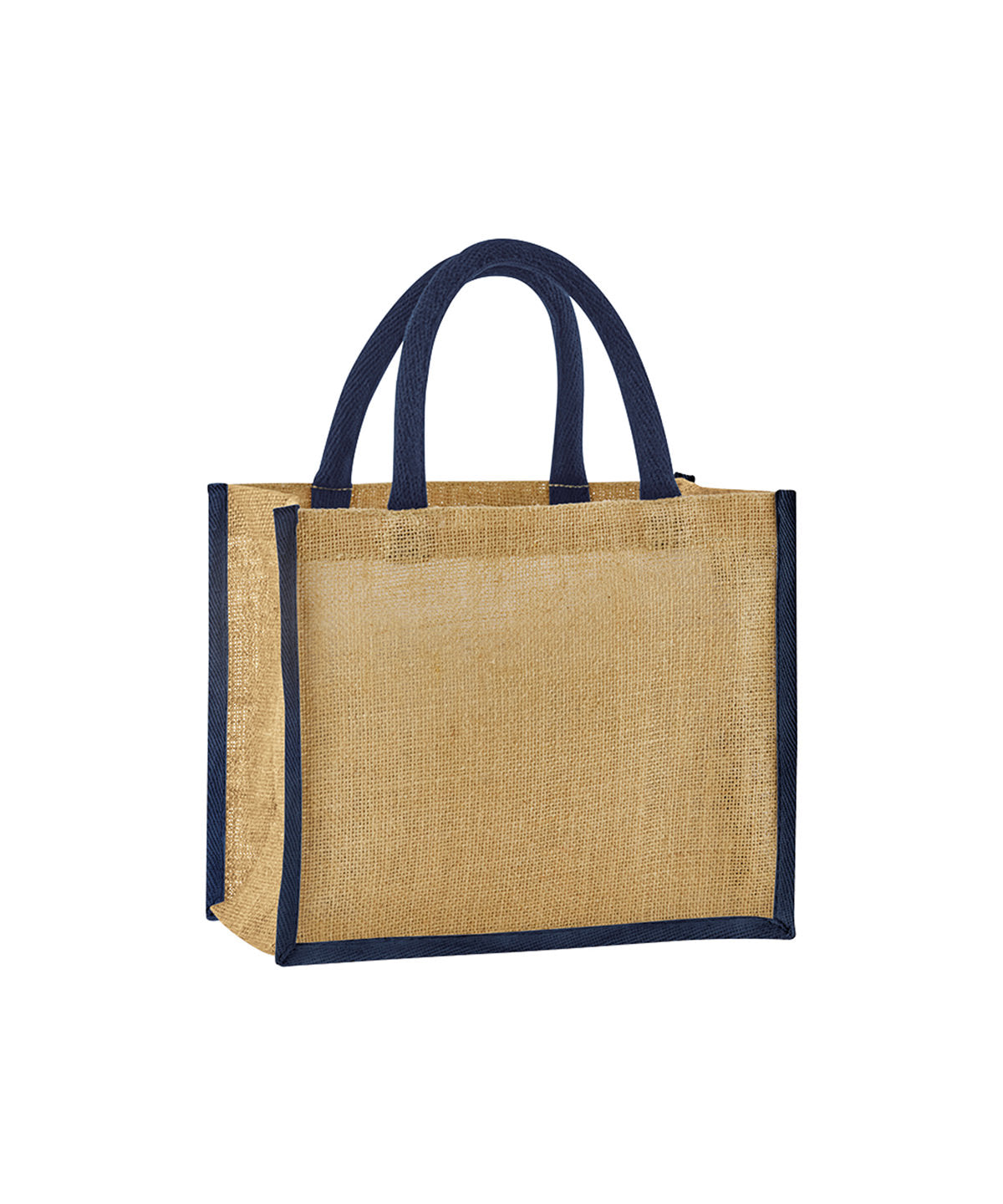 Bags - Midi-tote i Naturlig Stärkt Jute Natural Navy One size