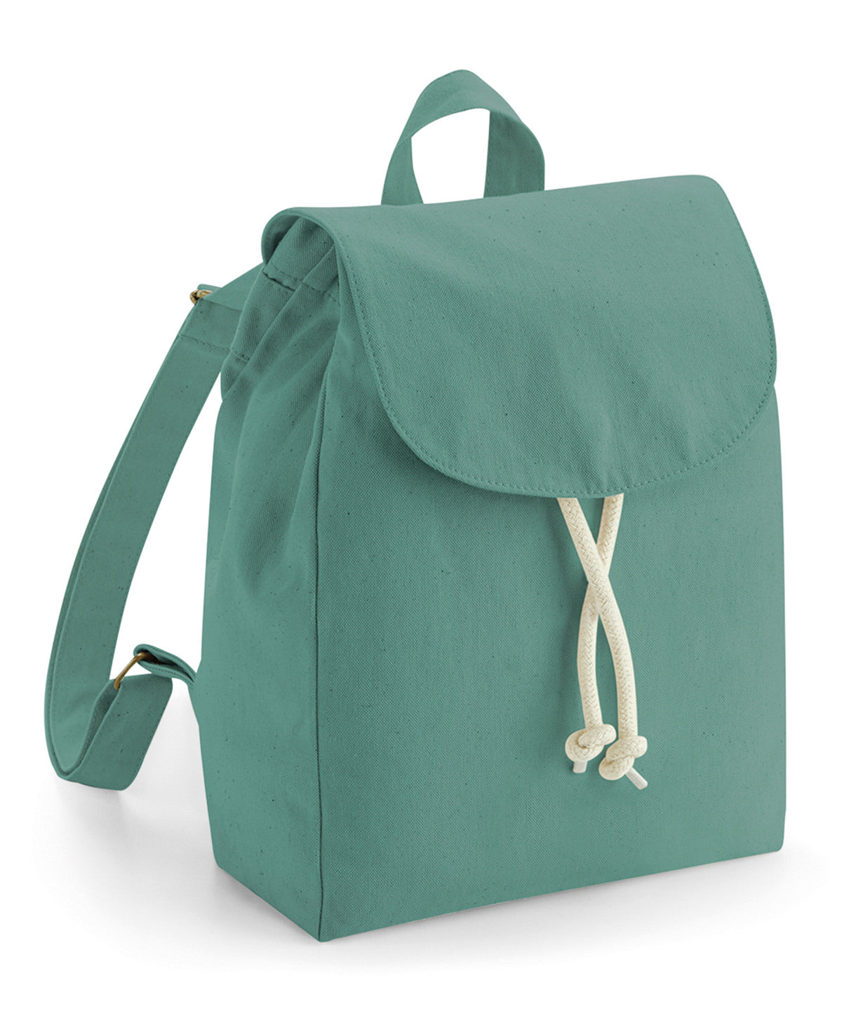 Bags - Kompakt och Hållbar Ryggsäck i Ekologisk Bomull Sage Green One size