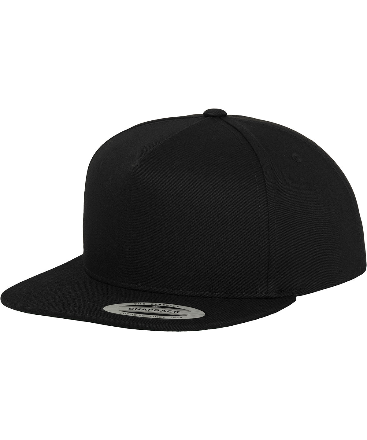 Caps - Klassisk 5-panel snapback från Yupoong Black Black One size