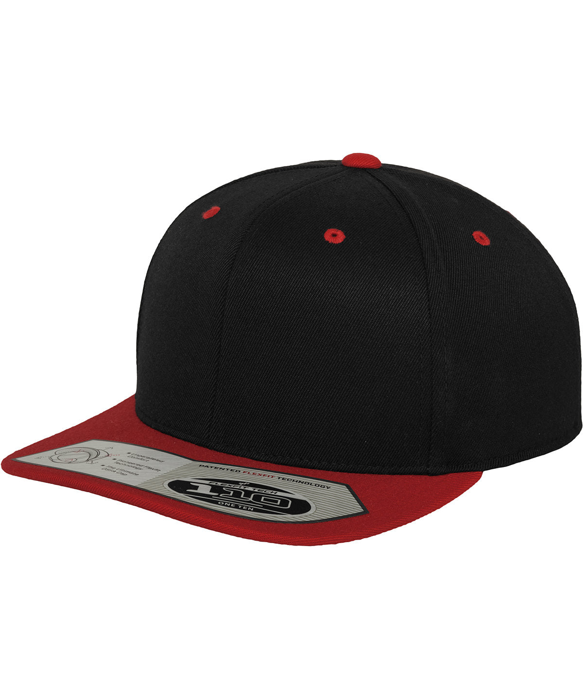 Caps - Fitted snapback keps med komfort Black Red One size