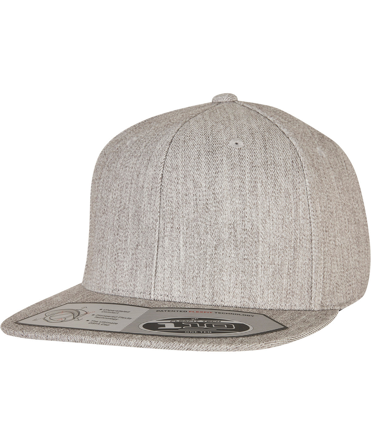 Caps - Fitted snapback keps med komfort Heather Grey One size