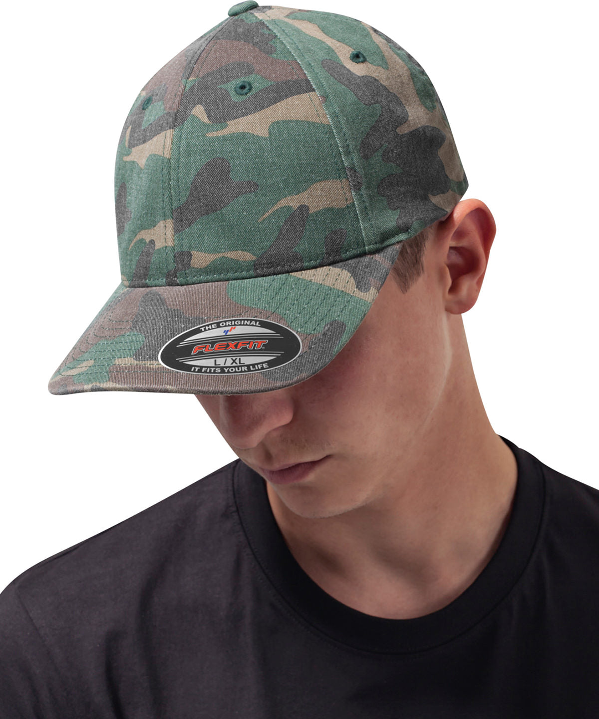 Caps - Flexfit Garment Wash Camo Snapback