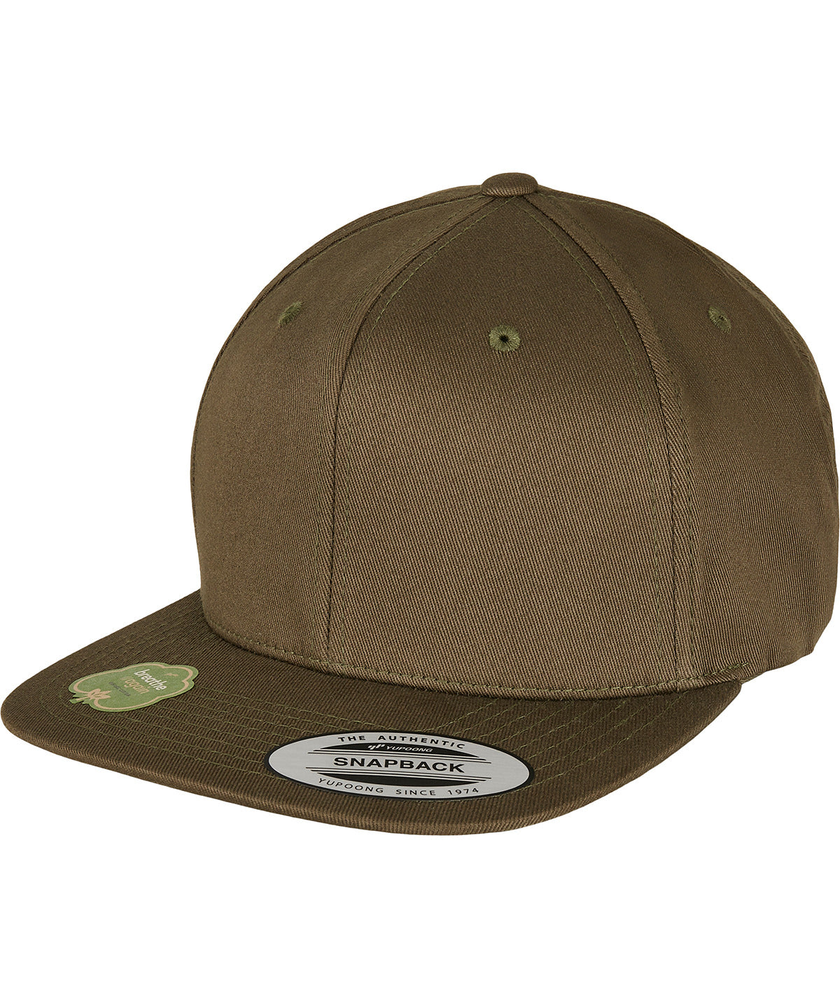 Caps - Ekologisk bomull snapback Burnt Olive One size