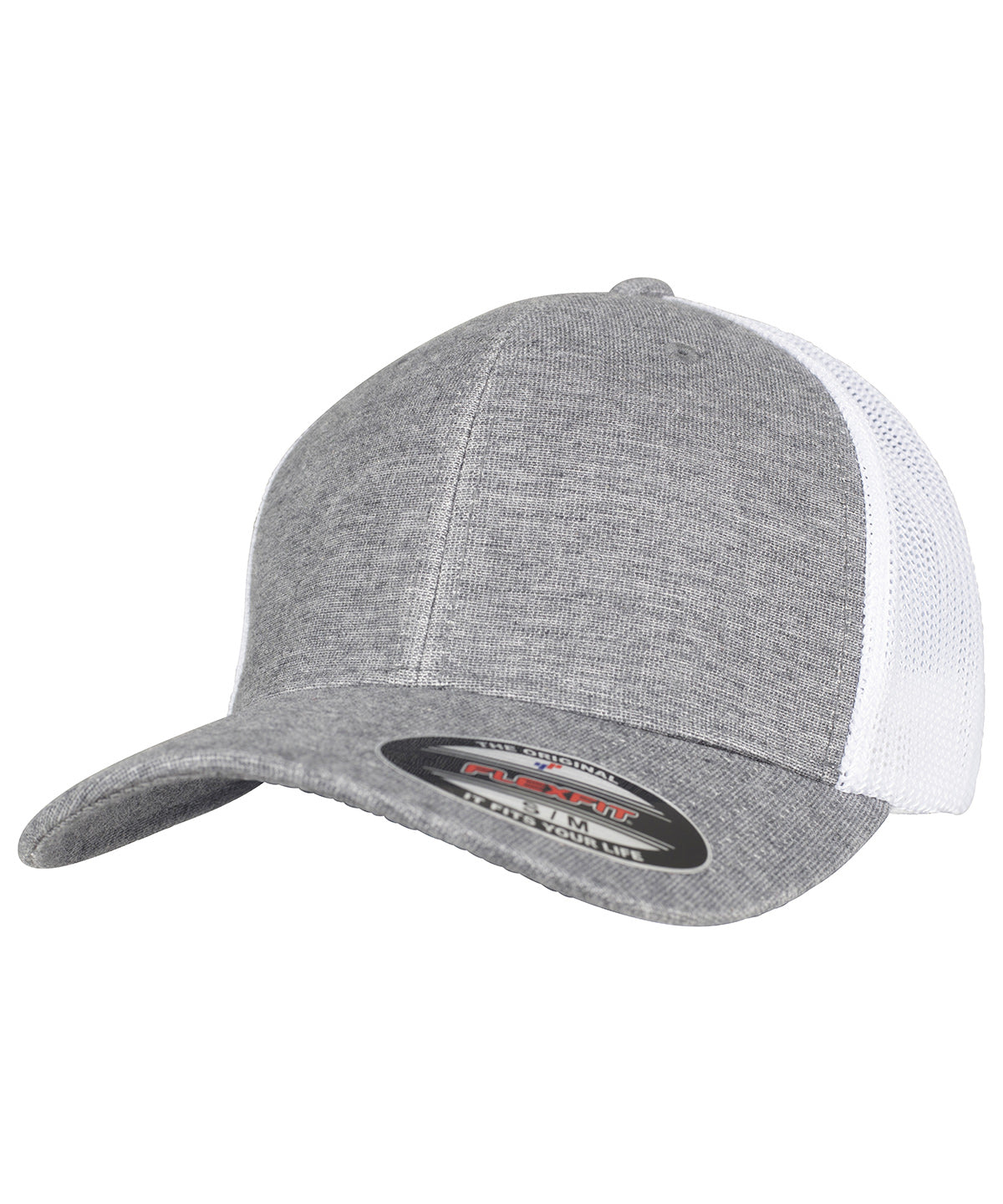 Caps - Retro Trucker Melange Keps Heather Grey White