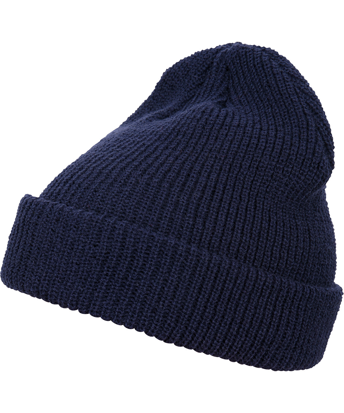 Beanies - Lång Stickad Mössa med Uppvikt Kant Navy One size